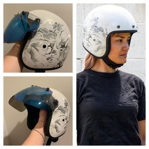 Woman’s large VOSS bobber motorcycle / scooter helmet